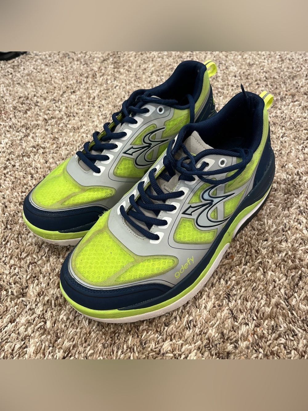 G Defy Gravity Defyer Stabilization Blue & Yellow Running Sneakers Size 9.5 Mesh